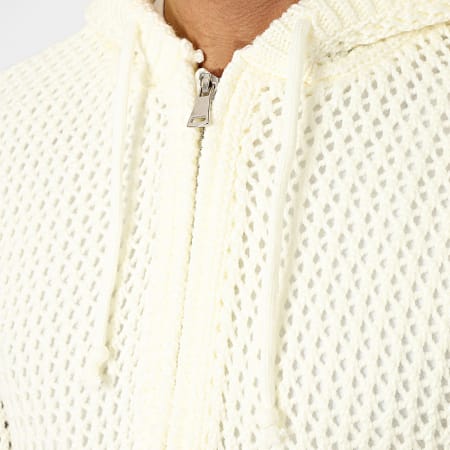 Ikao - Sudadera con capucha y cremallera beige claro