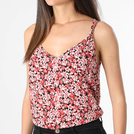 Only - Camiseta de tirantes Amelia de mujer, rosa floral, cuello en V