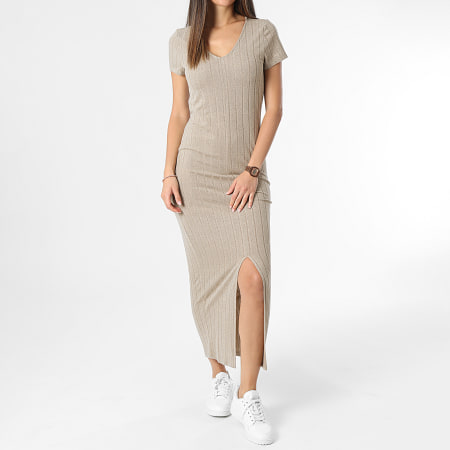 Only - Robe Longue Femme Lina Beige