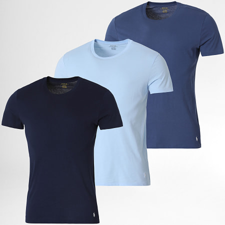 Polo Ralph Lauren - Lot De 3 Tee Shirts Original Player Bleu Clair Bleu Marine