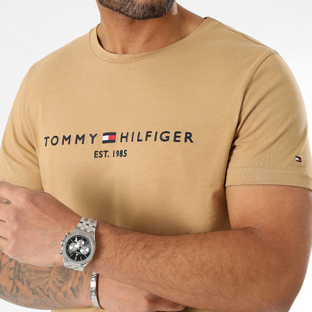 Tommy Hilfiger - Maglietta Slim Logo 1797 Cammello
