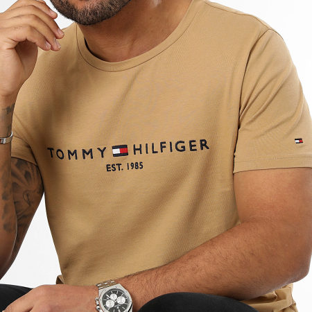 Tommy Hilfiger - Camiseta Slim Logo 1797 Camel