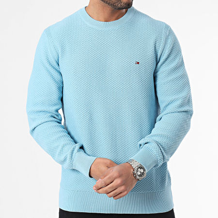 Tommy Hilfiger - Sweat Col Rond Oval Structure 34692 Bleu Clair