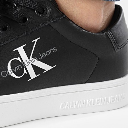 Calvin Klein - Zapatillas de mujer Classic Cupsole Lace Up 1269 Negro Blanco Brillante