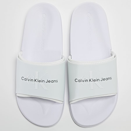 Calvin Klein - Diapositiva Monograma 0361 Diapositivas Blanco Brillante