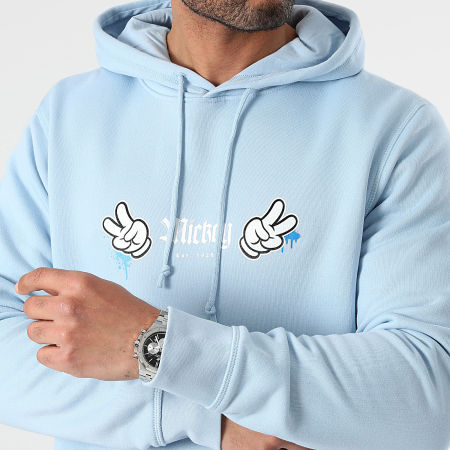 Mickey - Sweat Capuche Mickey Front Hand Los Angeles Bleu