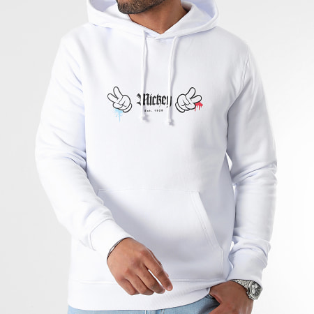 Mickey - Sweat Capuche Mickey Front Hand Chicago Blanc