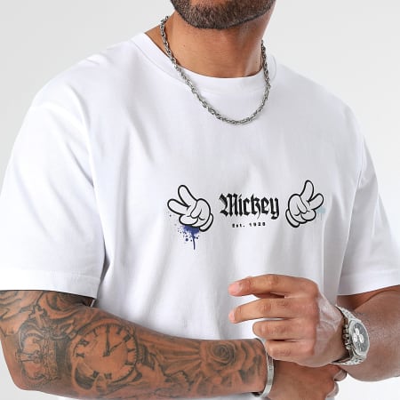Mickey - Tee Shirt Mickey Front Hand Los Angeles Blanc