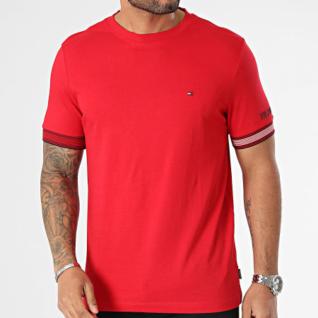 Tommy Hilfiger - Tee Shirt Regular Fit Flag Cuff 4430 Rouge
