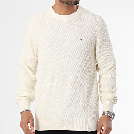 Tommy Hilfiger - Sweat Col Rond Oval Structure 34692 Beige