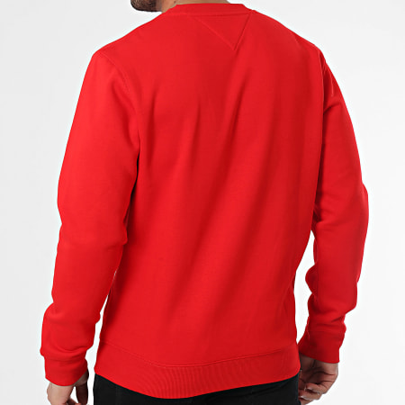 Tommy Jeans - Sudadera polar de cuello redondo 9591 Rojo
