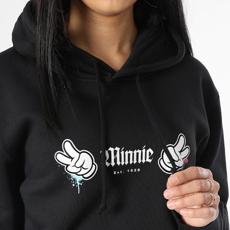 Minnie - Sudadera con capucha Minnie Front Hand Vice de mujer Negro