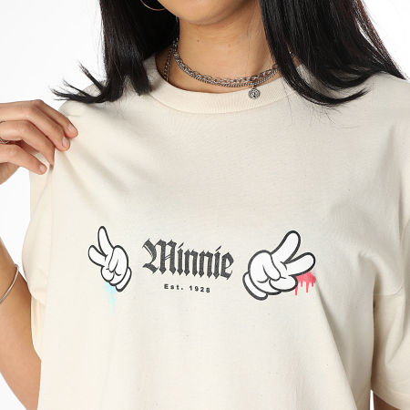 Minnie - Camiseta Mujer Minnie Mano Delantera Chicago Beige