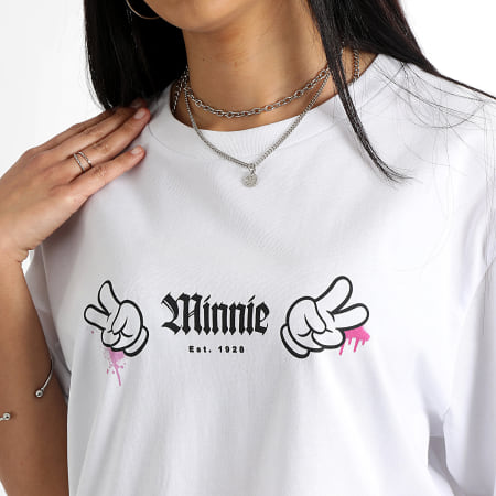Minnie - Camiseta Mujer Minnie Mano Delantera Madrid Blanco