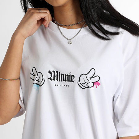 Minnie - Tee Shirt Femme Minnie Front Hand Vice Blanc