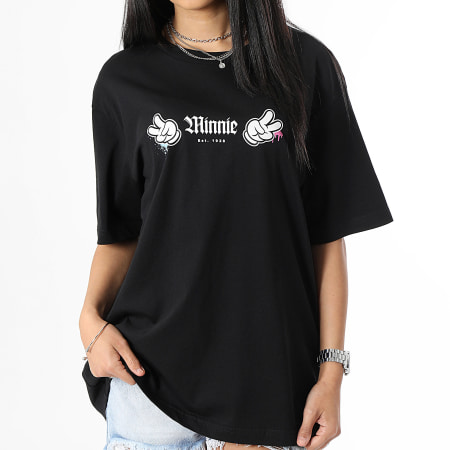 Minnie - Tee Shirt Femme Minnie Front Hand Vice Noir