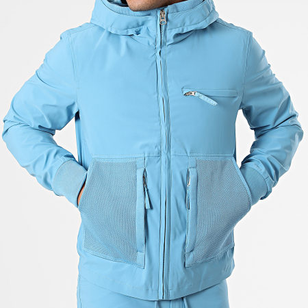 Frilivin - Set giacca e pantaloni cargo con cappuccio blu chiaro
