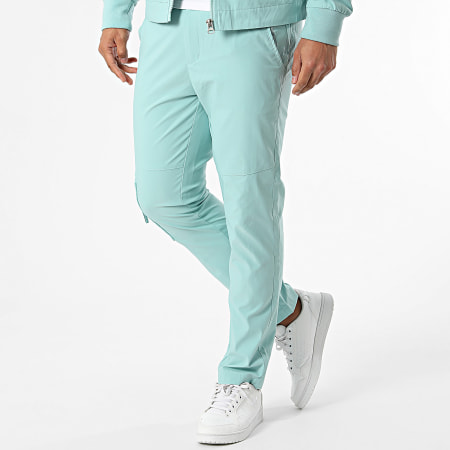 Frilivin - Set giacca con zip e pantaloni cargo turchesi