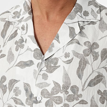 Frilivin - Camicia bianca floreale a maniche corte