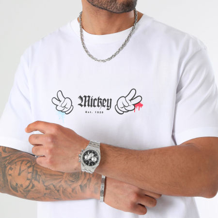 Mickey - Tee Shirt Mickey Front Hand Chicago Blanc