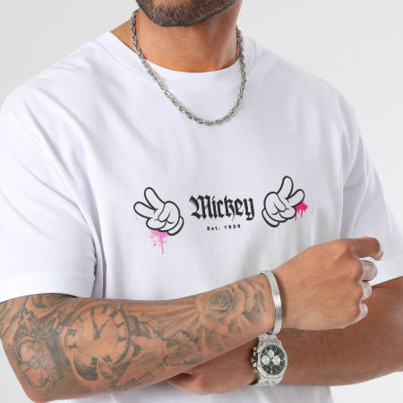 Mickey - Tee Shirt Mickey Front Hand Madrid Blanc
