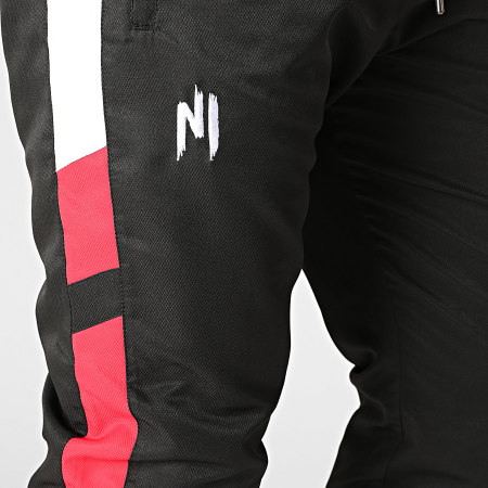 NI by Ninho - UZI Pantaloni da jogging a fascia nero rosso