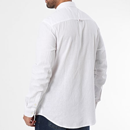 Tommy Jeans - Camicia a maniche lunghe in misto lino 8962 Bianco