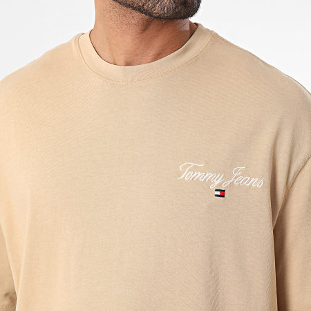 Tommy Jeans - Camiseta oversize Serif Linear 8575 Camel