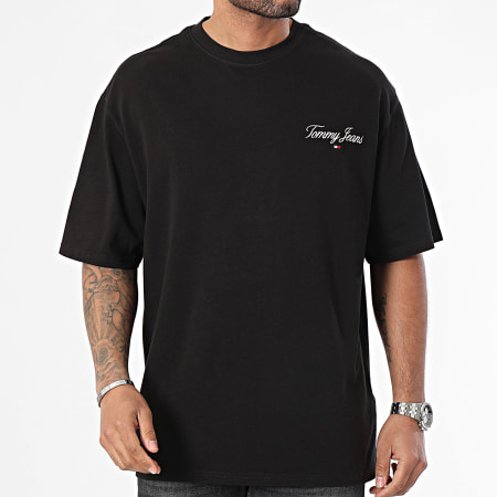 Tommy Jeans - Camiseta oversize Serif Linear 8575 Negro
