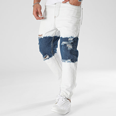2Y Premium - Jeans slim Bianco Blu Denim