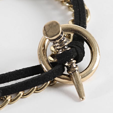 Icon Brand - Lot De 2 Bracelets Noir Doré