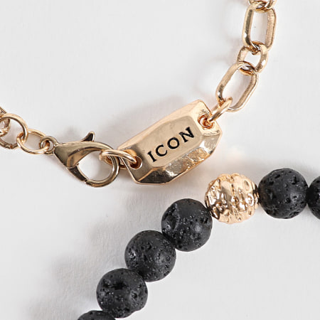 Icon Brand - Set di 2 bracciali in oro nero