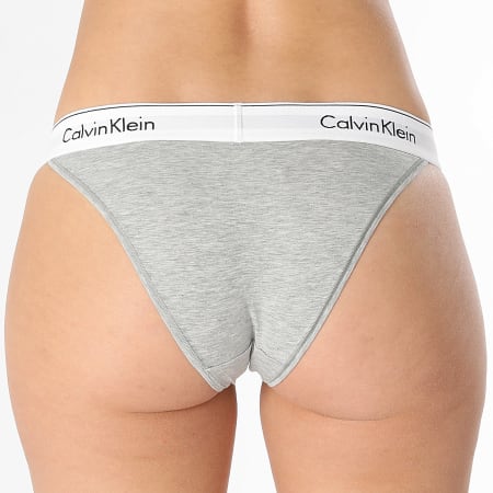 Calvin Klein - Culottes Femme High Leg QF4977A Gris Chiné