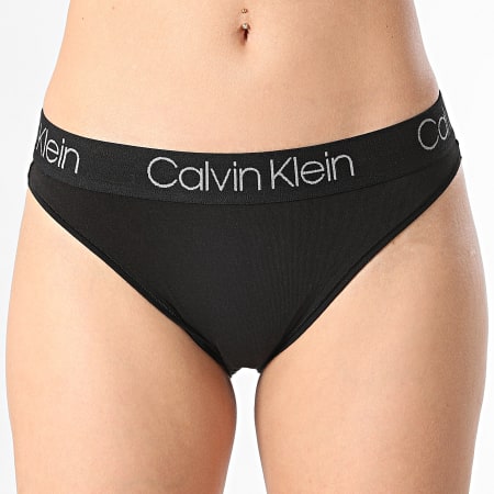 Calvin Klein - Lot De 3 Strings Femme QD3758E Noir Blanc Gris Chiné
