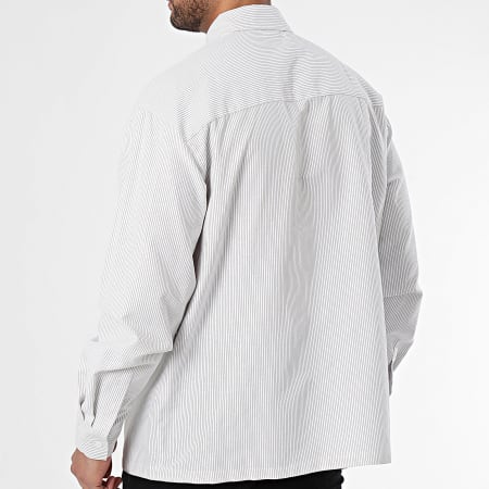Frilivin - Camicia a maniche lunghe a righe bianche