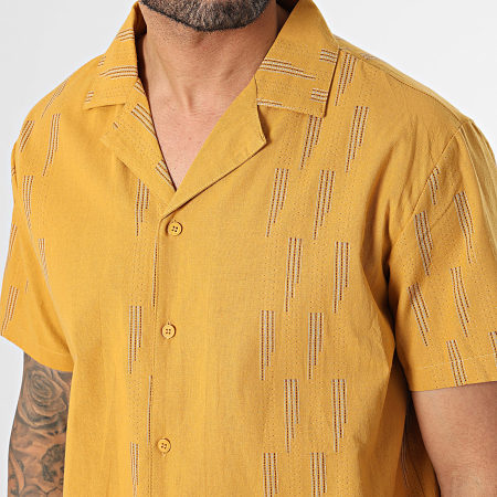 Frilivin - Camisa de manga corta mostaza amarilla