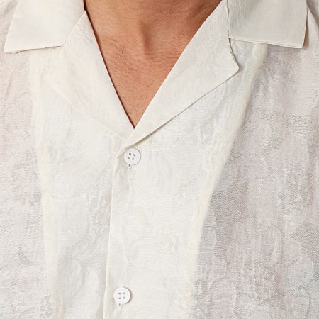 Frilivin - Camicia a maniche corte floreale beige