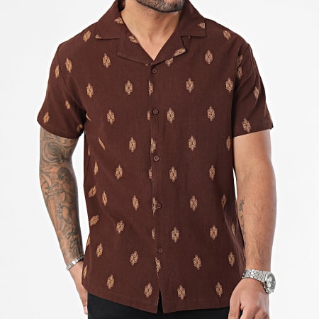 Frilivin - Camisa marrón de manga corta