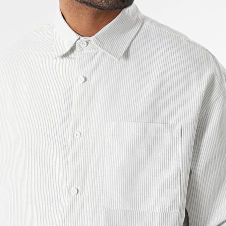 Frilivin - Camicia a maniche lunghe a righe bianche