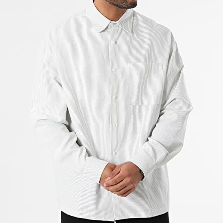Frilivin - Chemise Manches Longues A Rayures Blanc