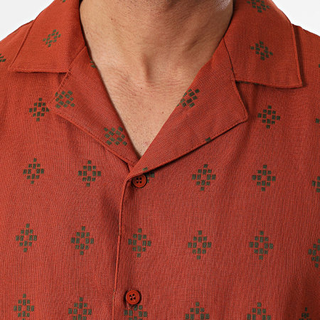 Frilivin - Camicia a maniche corte rosso mattone