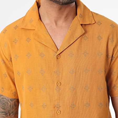 Frilivin - Camisa naranja de manga corta
