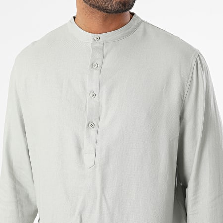 Frilivin - Conjunto gris de camisa de manga larga y pantalón