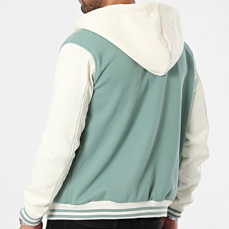 Frilivin - Chaqueta con capucha Verde claro Blanco