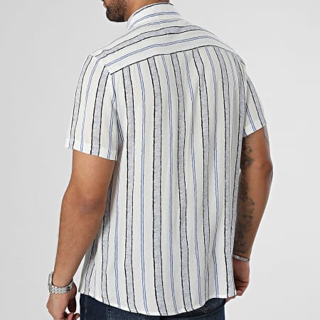 Frilivin Camicia a maniche corte a righe bianche e blu Ryses