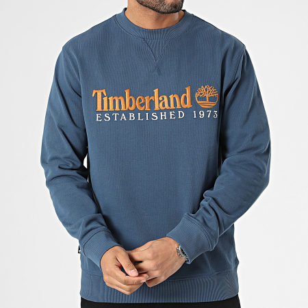 Timberland - Felpa con girocollo e logo a ricamo A2FEQ Blu