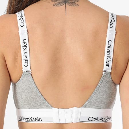 Calvin Klein - Sujetador forrado ligero para mujer QF7060E Heather Grey