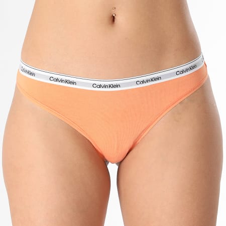 Calvin Klein - Lot De 3 Strings Femme QD5209E Violet Orange Gris Chiné