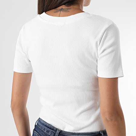Calvin Klein - Camiseta de mujer con cuello en V 3274 Blanca