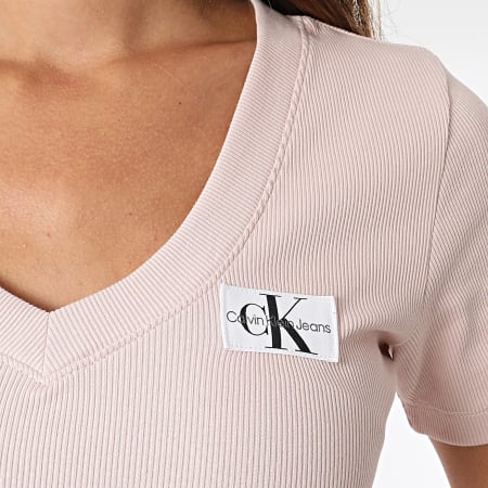 Calvin Klein - Maglietta donna con scollo a V 3274 Rosa